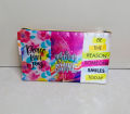Quotes and Floral Patterns Flat pouches for GIRLS - Digitally Printed Pencil Cases for boys and girls. 