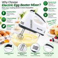 Electric Hand Mixer 7 Speed - Egg Beater Handheld Mixer for Baking, Cake Batter, Cream and Kitchen Use, Stainless Beaters. 