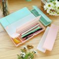 Frosted Pencil Case Simple Non-toxic Hard Plastic Pen Box Students Gift Translucent Stationery Box Students. 