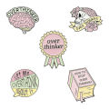 Overthinker Enamel Pin Custom Overthinking Award Brain Skull Book Brooches Bag Lonni. 