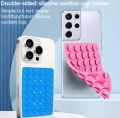 Pack 4 Double-Sided Silicone Suction Phone Case - Suction Cup Phone Holder | Sticky Phone Grip Mount With 24 Suction Cups | Anti-Slip Silicone Suction Phone Case Mount. 