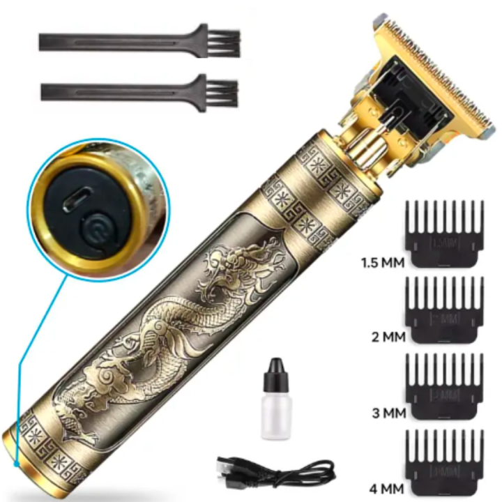 Original Vintage T9 Hair Trimmer Metal body USB Rechargeable Beard Clipper Hair Removal Cutting Machine