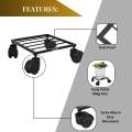 Rozy Heavy Duty Plant Pot Stand with Wheels – Durable Indoor & Outdoor Rolling Planter Caddy Trolley, Rustproof Metal Flower Pot Holder with 360° Rotating Wheels for Easy Mobility, Strong Load-Bearing for Home Garden Balcony Use. 