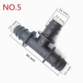 Plastic Barb Hose Fitting Tee Connector 3mm 4mm 8mm 10mm 13.5mm 3-Way Hose Joint Tube T-Shape Pipe Fittings 10 Pcs. 