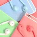 Macaron Candy Series Stereo High Bass 3.5mm Headset Wired Earphone With Microphone Handfree. 