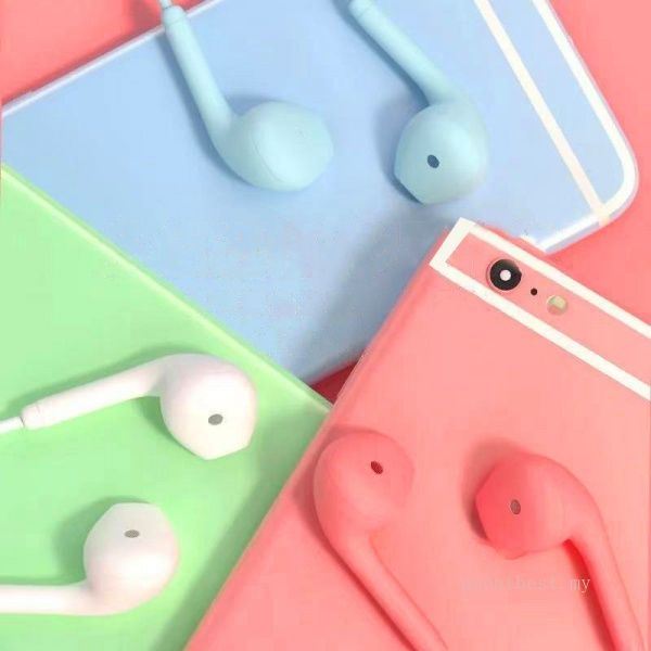 Macaron Candy Series Stereo High Bass 3.5mm Headset Wired Earphone With Microphone Handfree