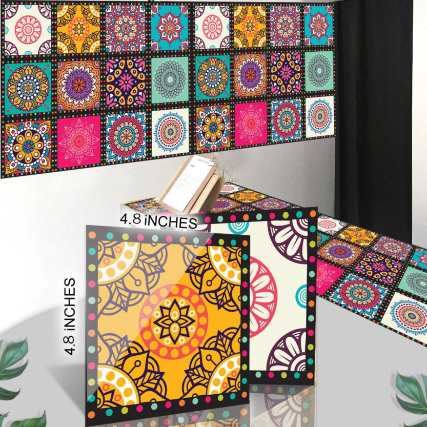 24 PC Tile Stickers Set Traditional Talavera