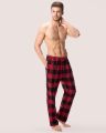 Printed Linen Sleepwear Pajama Black check Pajama Pants In Red Color Loungewear Sleepwear trousers Lounges Pants for men. 