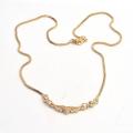 golden color phinestone Pendant long chain necklaces. 