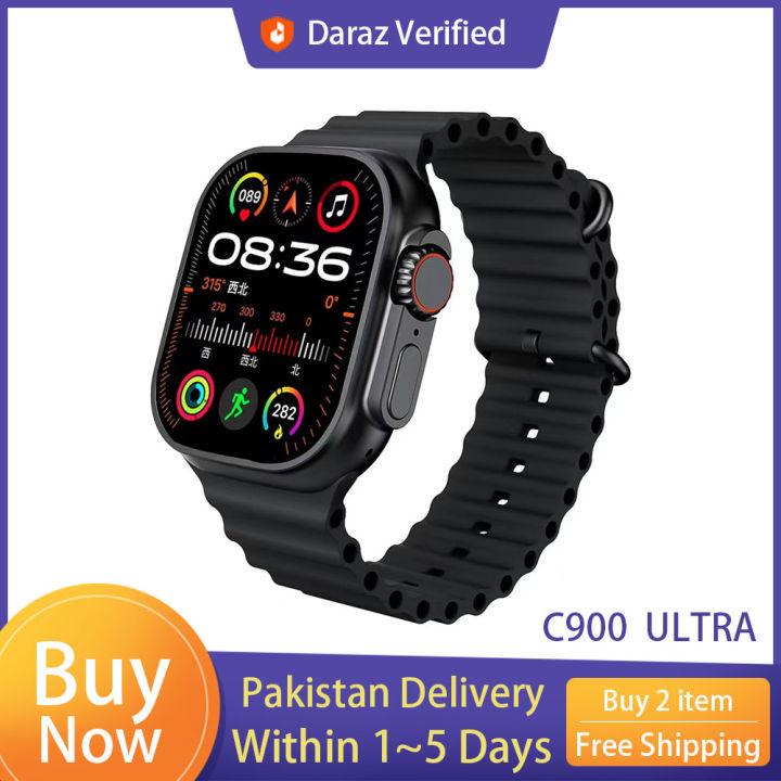 C900 Ultra Smart Watch Ultra 49mm Series 2.2-inch NFC Fitness Watches for Women Men Exercise Modes Sleep Tracking Apps, Water Resistant Watch for iOS and Android (Black)