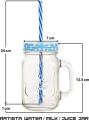Mason Glass Jar Mug with Straw. 