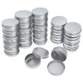 Pack Of 40 Screw Top Round Aluminum Tins Cans - Aluminum Screw Lid Round Tin Container Bottle. 