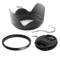 【Mary DAI Store】Flower Lens Hood Filter +Lens Cap for canon 500d 600d 700d 60d 70d 5d3 nikon d5200 d5300 d3100 49/55/62/67/72/77mm. 