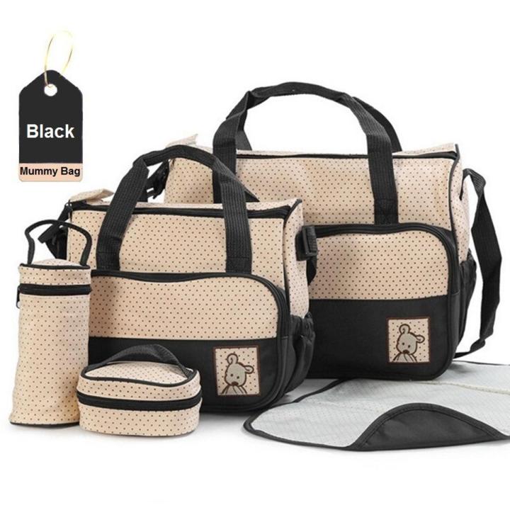 MiniMe 5Pcs/Set Baby Care Diaper Bag Multifunctional Diaper Bags Large Capacity Mother Maternity Backpack Infant Nappy Changing Bag