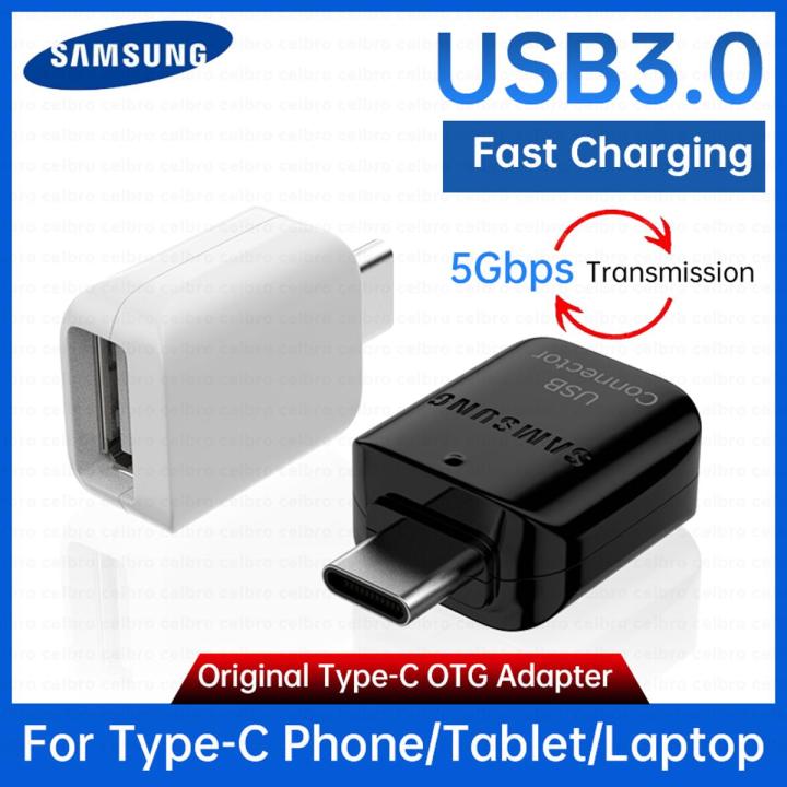 Original Samsung AC Type USB OTG Connector Usb-A Data Transfer Adapter For Galaxy S20 FE / S21 5G / S20 Ultra 5G / S20 + 5G / S20 /  S10e / S9 / Note20 5G / Note20 / Note10 5G / Note10 / A71 5G / A51 5G / A21 / A31 /A41 Converter Adapter