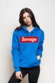 SAVAGE blue New Fashion Printed Fleece High Quality Hoodie For Womens. 