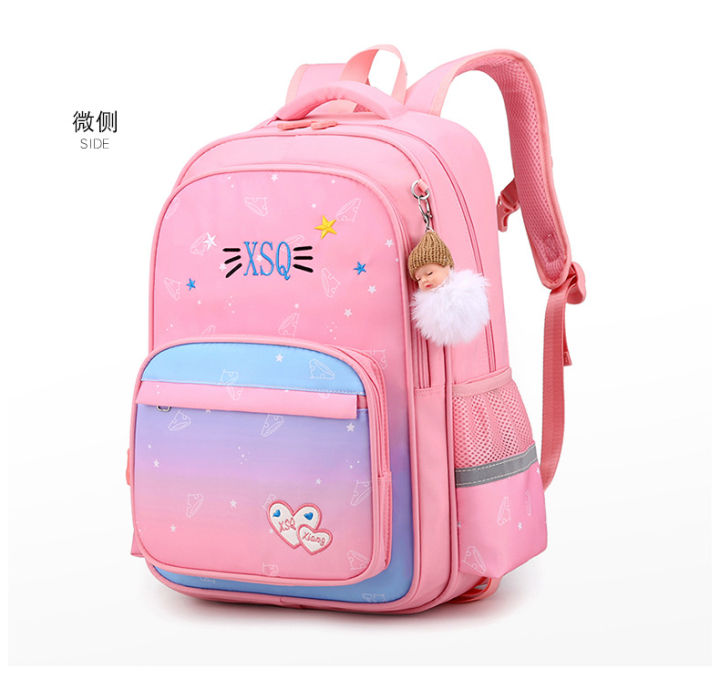 Pink Girls Backpack for School bag kids bag, Children bag, School bag Class 3 to 8 Cute girls bag,  School Stylish bag with Key Chain
