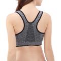 Women Zip Front Sports Bra Wireless Post Surgery Bra Active Yoga Sport Yoga Bra. 