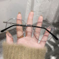 EB Retro Versatile Irregular Small Frame Glasses Anti Blue Light Metal Frame Transparent Glasses for Women. 