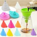 Kitchen Silicone Collapsible Funnel Set of 1,2,5,10 Large,Flexible-Foldable-Cooking-Food-Grade Funnels for Filling Small or Mini Bottles,Perfume,Filling Capsules,Fry Oil Filter,Essential Oil,Spice. 