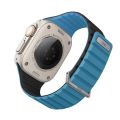 UNIQ Revix Evo Reversible Magnetic Apple Watch Strap for Series 1-8, & SE 49/45/44/42MM – Black / Blue. 
