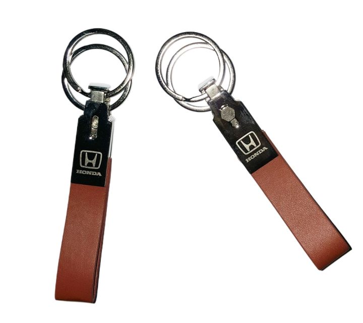1 Piece - HONDA Car Key Chain - Artificial Leather Key Chain with HONDA Monogram