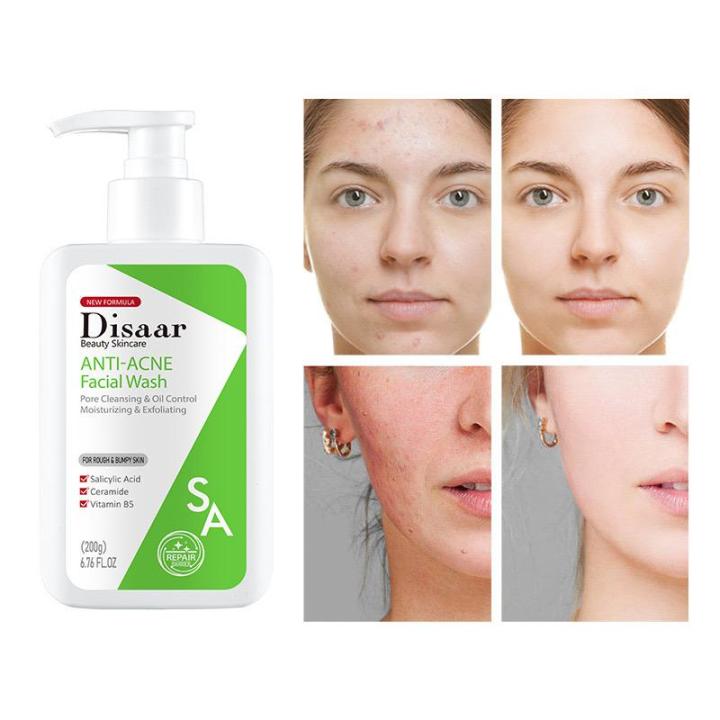 Disaar Facial Wash with Salicylic Acid Pore Cleansing Anti Acne Moisturizing Cleanser 200g