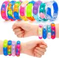 Popit Stress Relief Wristband Fidget Toys, Wearable Push Pop Bubble Sensory Fidget Hand Finger Press Silicone Bracelet Toy. 