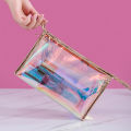 Colorful Holographic Women Cosmetic Bag TPU Clear Makeup Beauty Organizer Pouch MJ. 