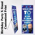 Birthday Party Welcome X Stand (Original Panda) With Customize Print Boss Baby Theme Size 2 Feet x 5 Feet. 
