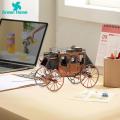 Simulated Carriage Shape Wild West Cowboy Carriage Diy Assembly Model Educational Toy Collectible Gift Diy Carriage Model. 