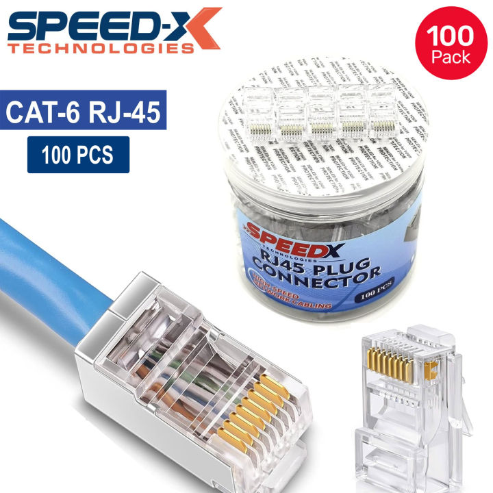 Rj45 UTP Ethernet Cable Connector 100 PCS Pack / Speed-X Cat6 (FU) UTP ...