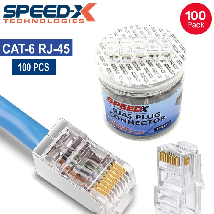 Utp Connector Rj 45 Rj45 UTP Ethernet Cable Connector 100 PCS Pack / Speed-X Cat6 (FU) UTP ...
