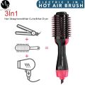 Electric 3 in 1 Hot Air Brush, Professional Hair Straightener Hair Curler Hair Blower Brush, Hair Dryer and Styler Volumizer Comb, Ceramic Coated Hair Curler Straightener Dryer Rotating Brush,. 