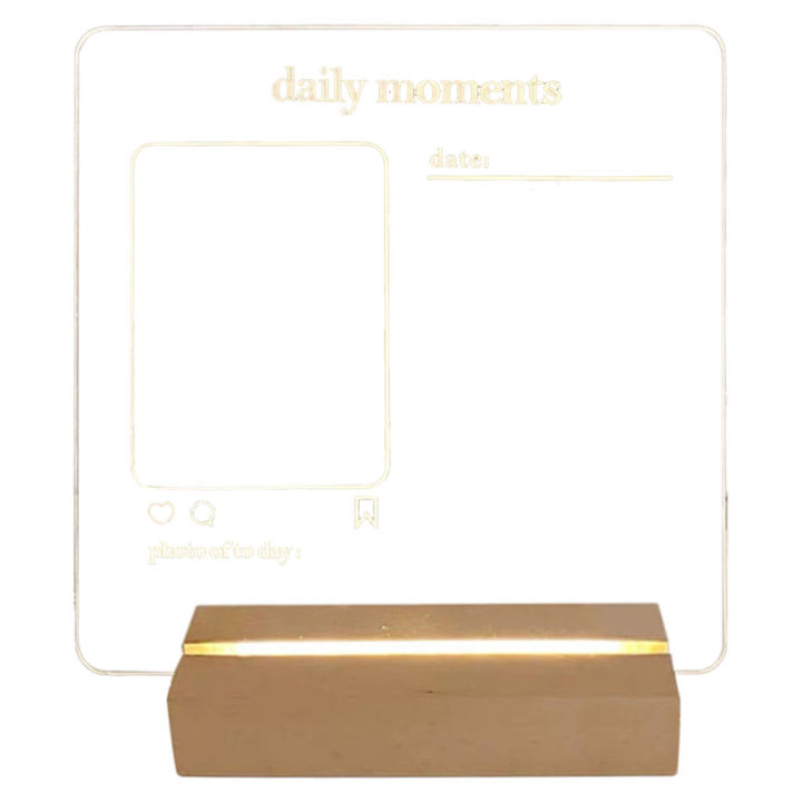 Acrylic Message Board Note Board LED Light Up Clear Writing Board Style 1