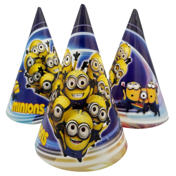 Minions Birthday Caps - Standard - Party Caps - Yellow - Boys - Minions Theme - Pack Of 10