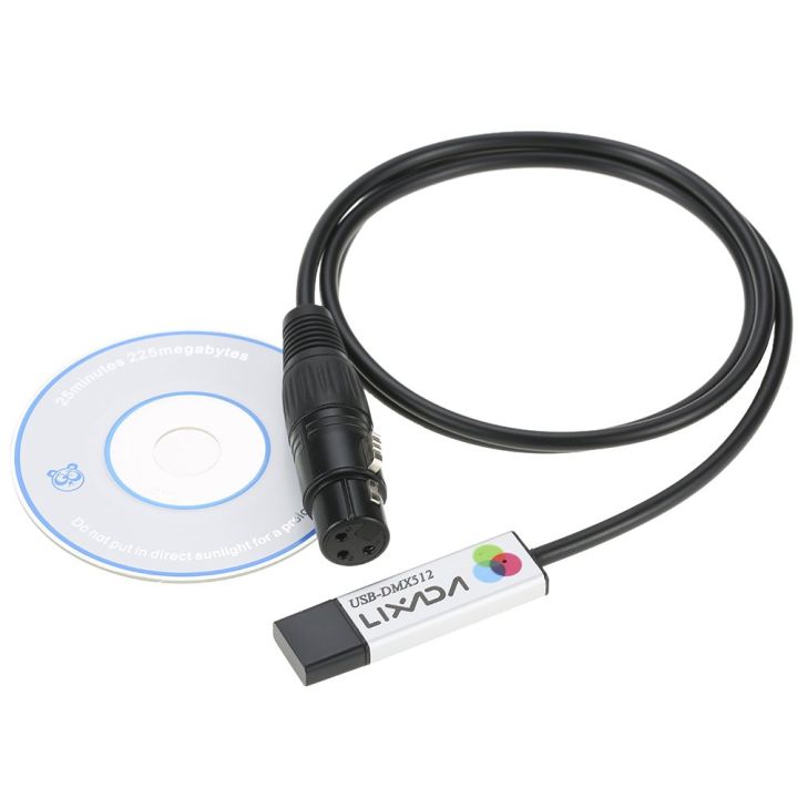 Docooler Lixada USB to DMX Interface Adapter LED DMX512 Computer PC Stage Lighting Controller Dimmer (Black) ORIGINAL UK ZONE STOCK