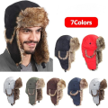 Mens Women Unisex Warm Trapper Aviator Trooper Earflap Winter Flaps Ski Hat New Hats Russian Ski Hat Faux Fur Hats. 