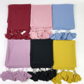 aldhani-Chiffon Hijab Scarf Women Head Wrap Shawls Flower Hijabs Tassel Scarves. 
