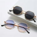 Eldorado Trendy Metal Frame Sunglasses/ Retro Polygon Gradient Mirror Sunscreen Sunglasses. 