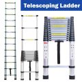Telescoping Ladder 20ft 6.2M Aluminum DIY Extension Folding Loft Ladder with 2 Detachable Hooks Anti-Slip Rubber Feet Portable Heavy Duty Folding Ladder. 