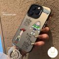 MissConnie Fashion Sticker Cute Alien Buzz Lightyear Phone Case Compatible for IPhone 11 14 12 15 13 Pro Max XR X XS Max 14 15 Plus Cartoon Toy Story Luxury Plating Metal Shockproof Soft Cover. 
