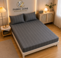 Jersey Fitted Bed Sheet With Pillow Covers. 