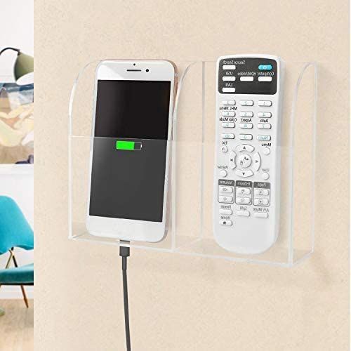 Pack of 10 Pcs - 1 / 2 / 3 Slot Clear/Black Acrylic Wall Mounted Desk TV Air Conditioner Remote Control / Mobile Storage Holder Organizer Stand