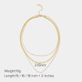 Cross-border three-layer snake chain necklace, personality tide, European and American cold wind, wide flat layering, clavicle chain, fashion chain necklace. 