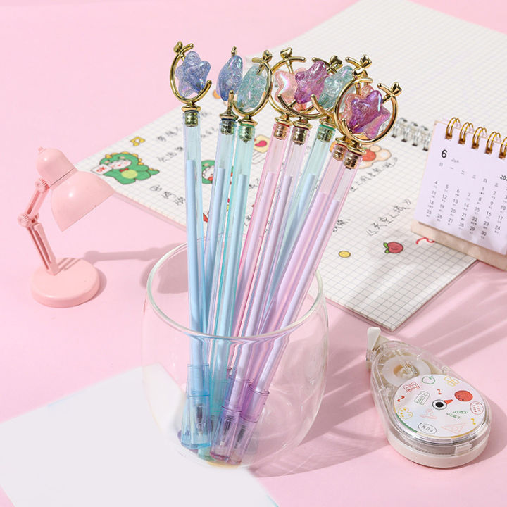 6 Style Cute Cartoon Pen Anime Moon Magic Stick Stars Angels Gel Pen Cosplay Prop School Stationery Kawaii Girl Writing Gife