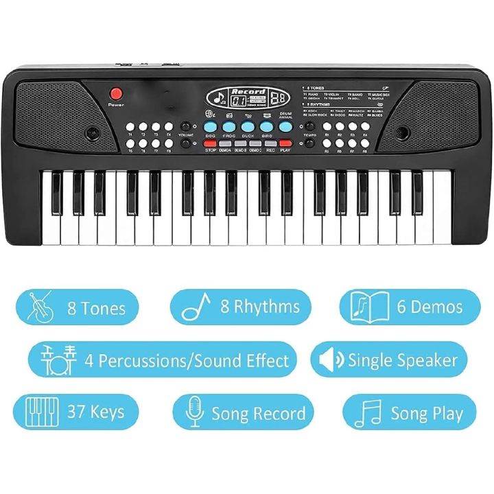 BigFun 37 Keys Electronic Keyboard Piano USB MP3 Play Record Fun Large Music Piano Instrument for Kids & Adults