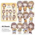 Panda Online 40PCS Mini Cute Girl Clothes PET Stickers Waterproof Album Diary Journal Decorative Scrapbooking Sticker. 