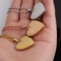 FINE4U N564 Women Girls Photo Locket Pendant Heart Shaped Stainless Steel Locket Necklace That Holds Pictures for Birthday Gift. 