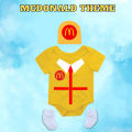 FULL SET 3 in 1 Baby Milestone Onesie Romper Fastfood Theme Jollibee Mcdo Mang Inasal Pizza Hut. 